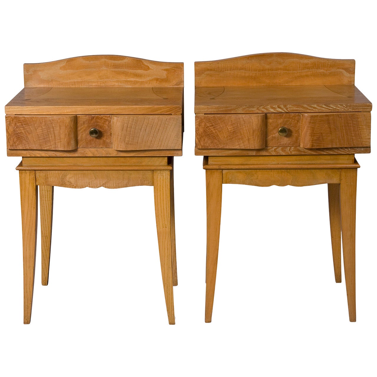 French Oak Inlaid End Tables For Sale