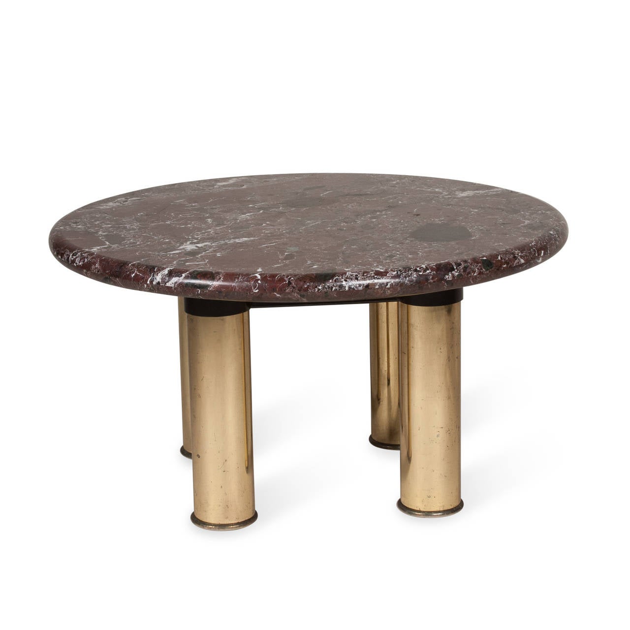 American Marble-Top Circular End Table For Sale