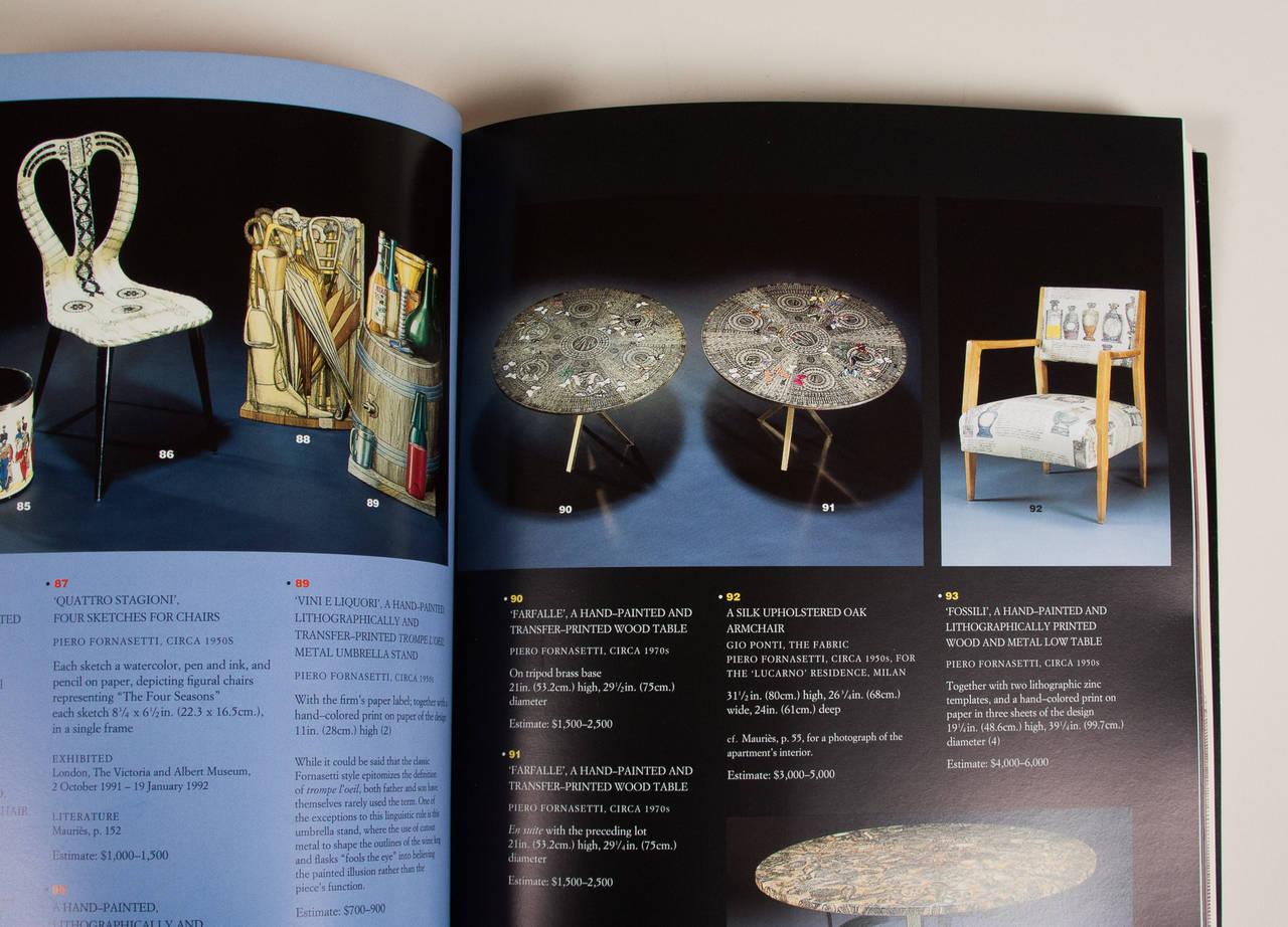 Piero Fornasetti Rare Christie's Auction Catalog at 1stDibs