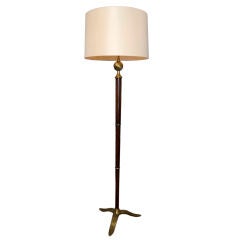 Salon Tapered Palissandre Column Floor Lamp by Genet and Michon