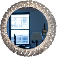 60s Flower Tip Circular Illuminated Mirror