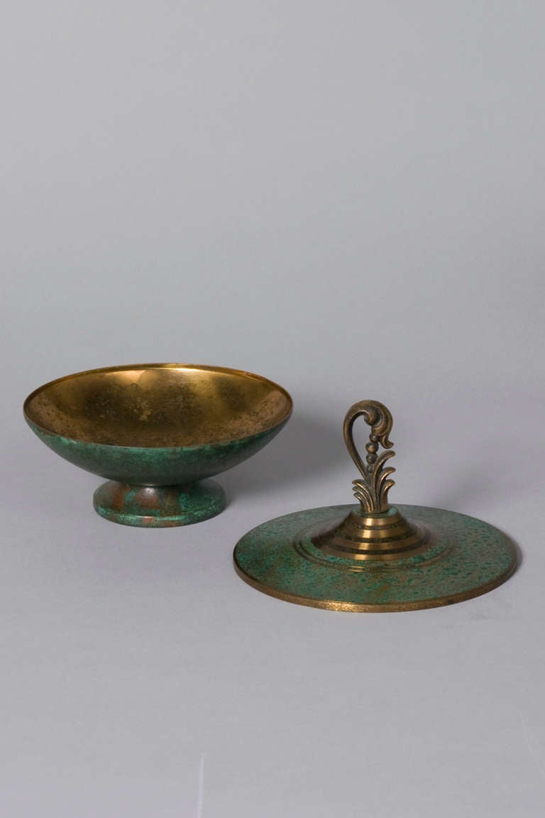 Mid-20th Century Two Verdigris Bronze Objects by Carl Sorensen