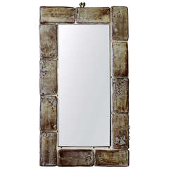 Mottled Ceramic Frame Mirror by Juliette Derel