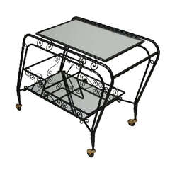 Iron and Mirror Serving Cart