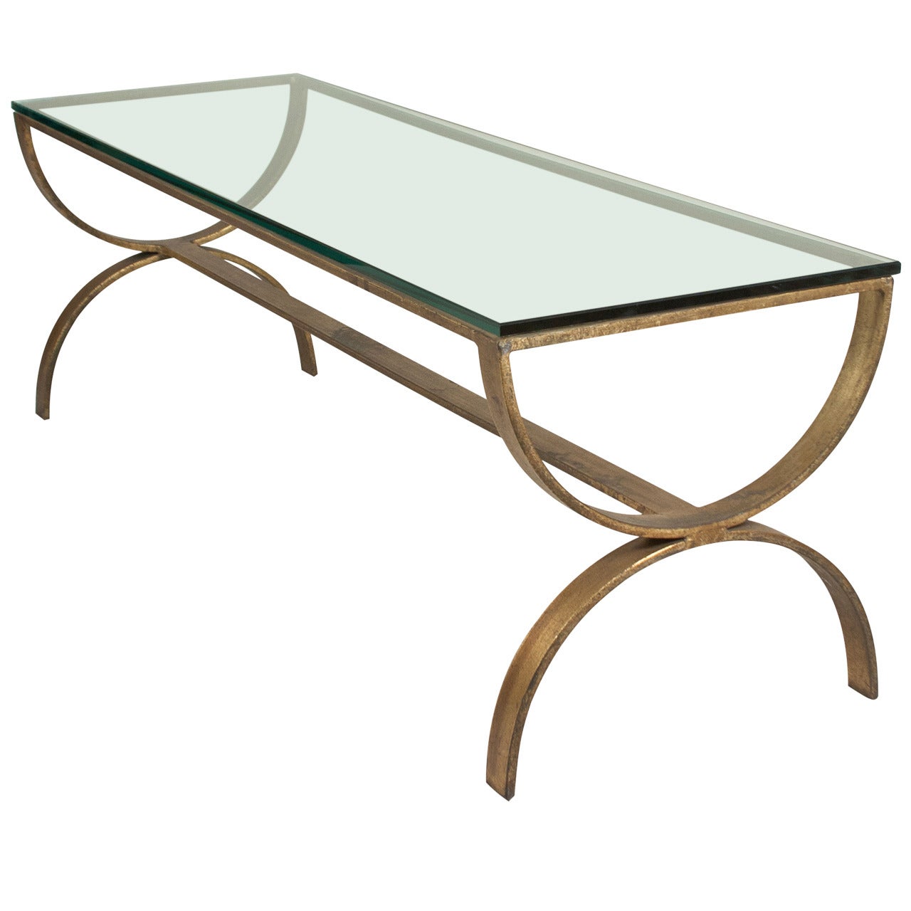 Gilt Steel Coffee Table For Sale