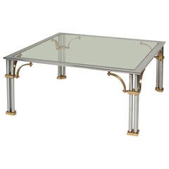 Chrome and Brass Coffee Table