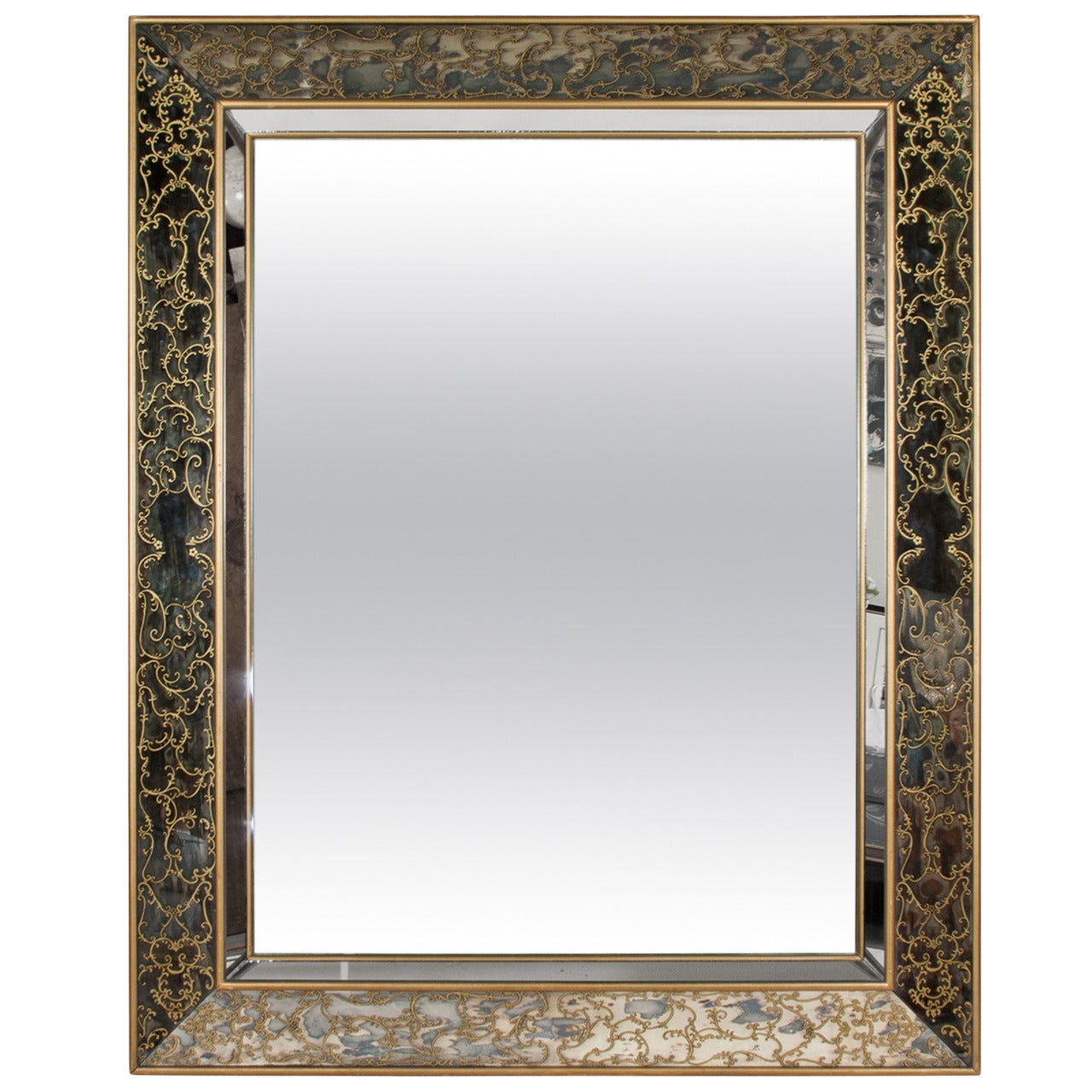 Large Paneled Wall Mirror For Sale
