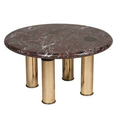 Marble-Top Circular End Table