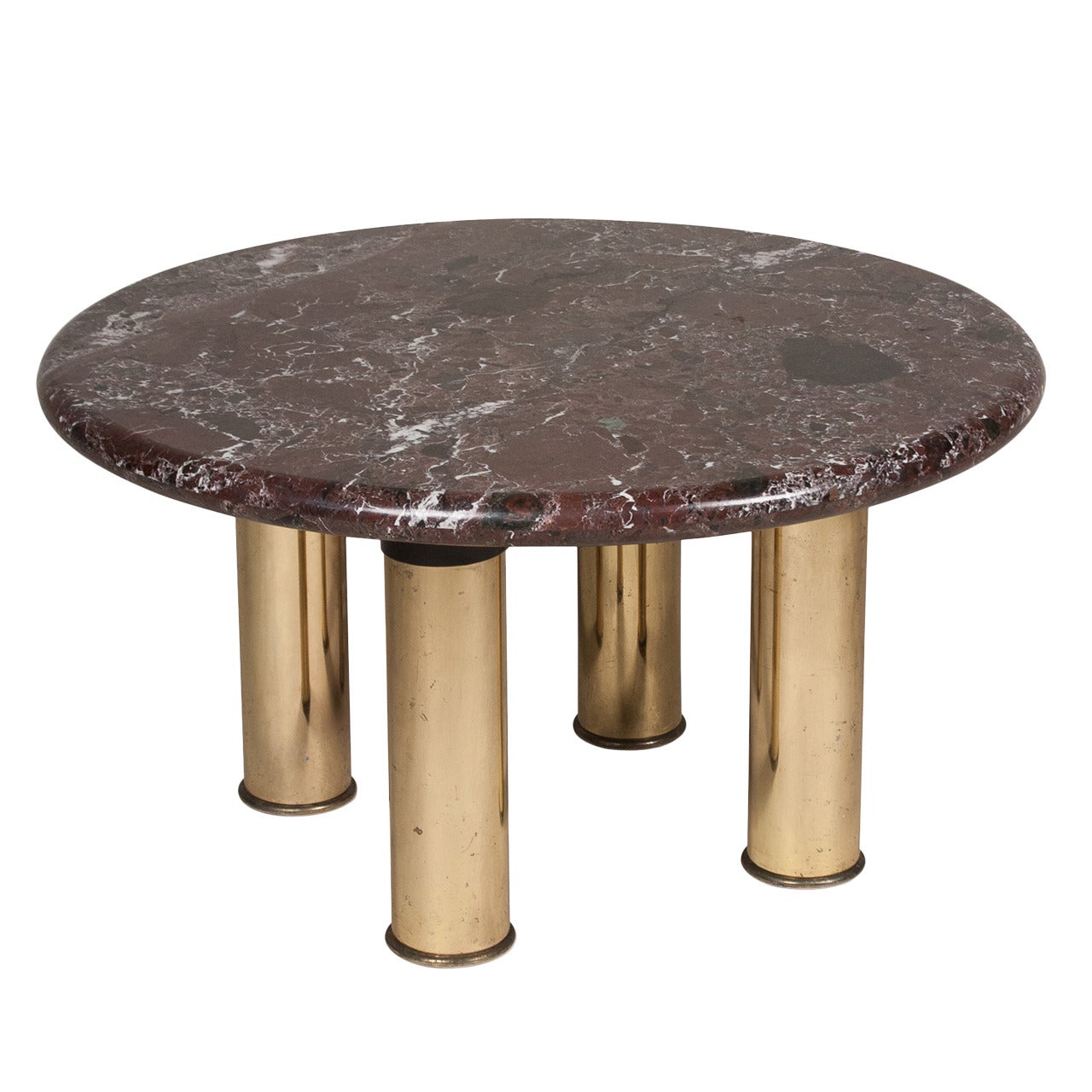 Marble-Top Circular End Table For Sale