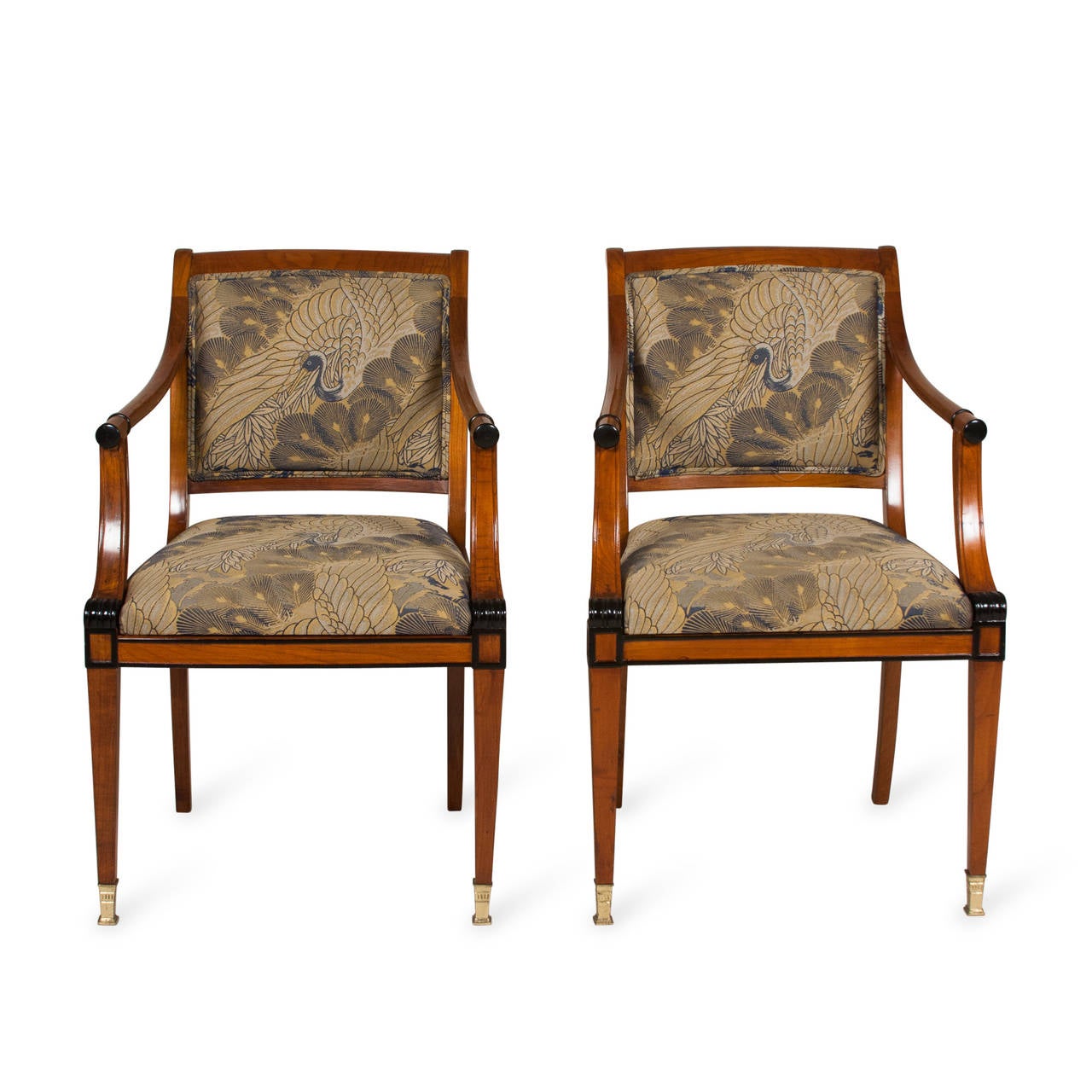 Ebonized Empire Style Armchairs For Sale