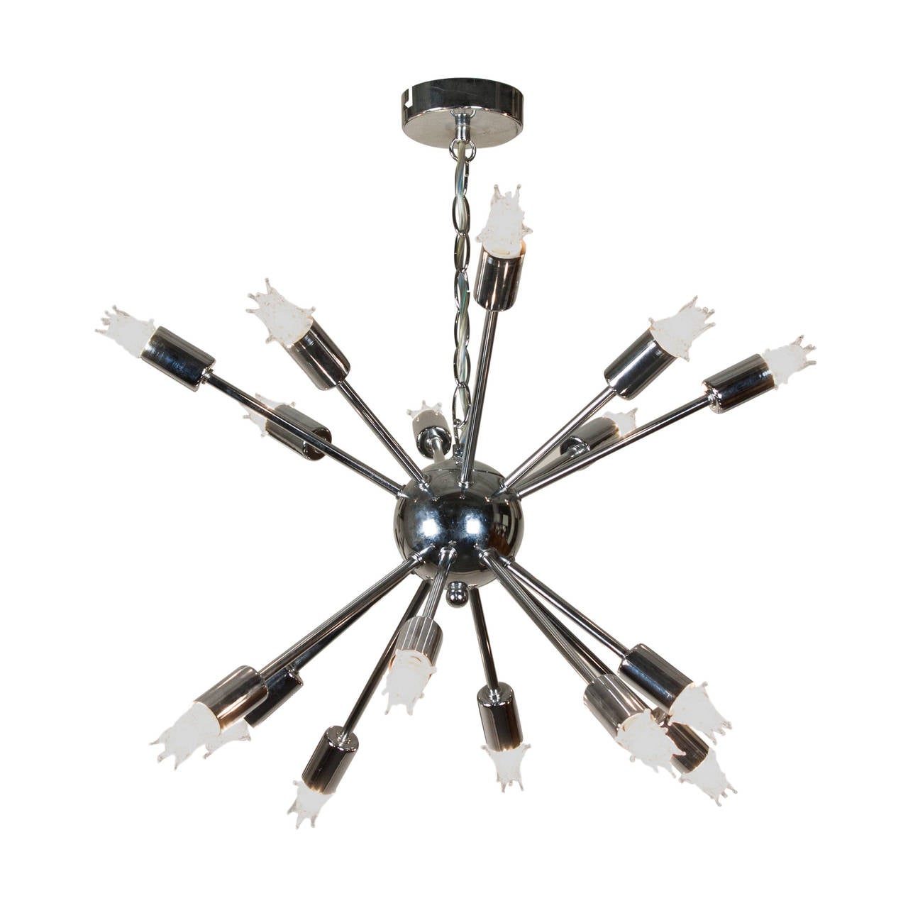 Mid-20th Century Chrome Sputnik Chandelier For Sale