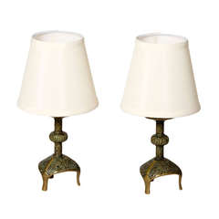 Vintage Decorative Cast Bronze Table Lamps