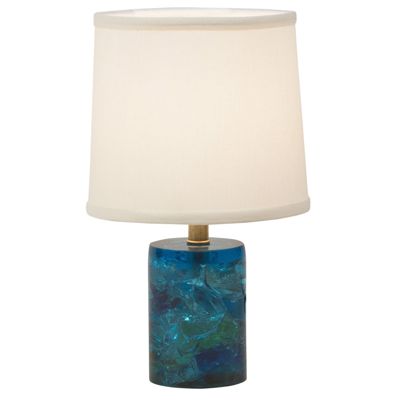 Blue Crackle Resin Table Lamp For Sale