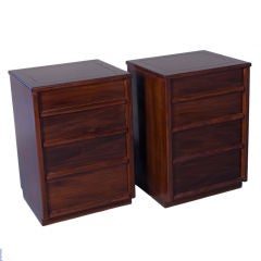 Pair of Luxurious Mahogany Four Drawer End Tables by Drexel