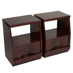 Mahogany Single Drawer End Tables by Drexel