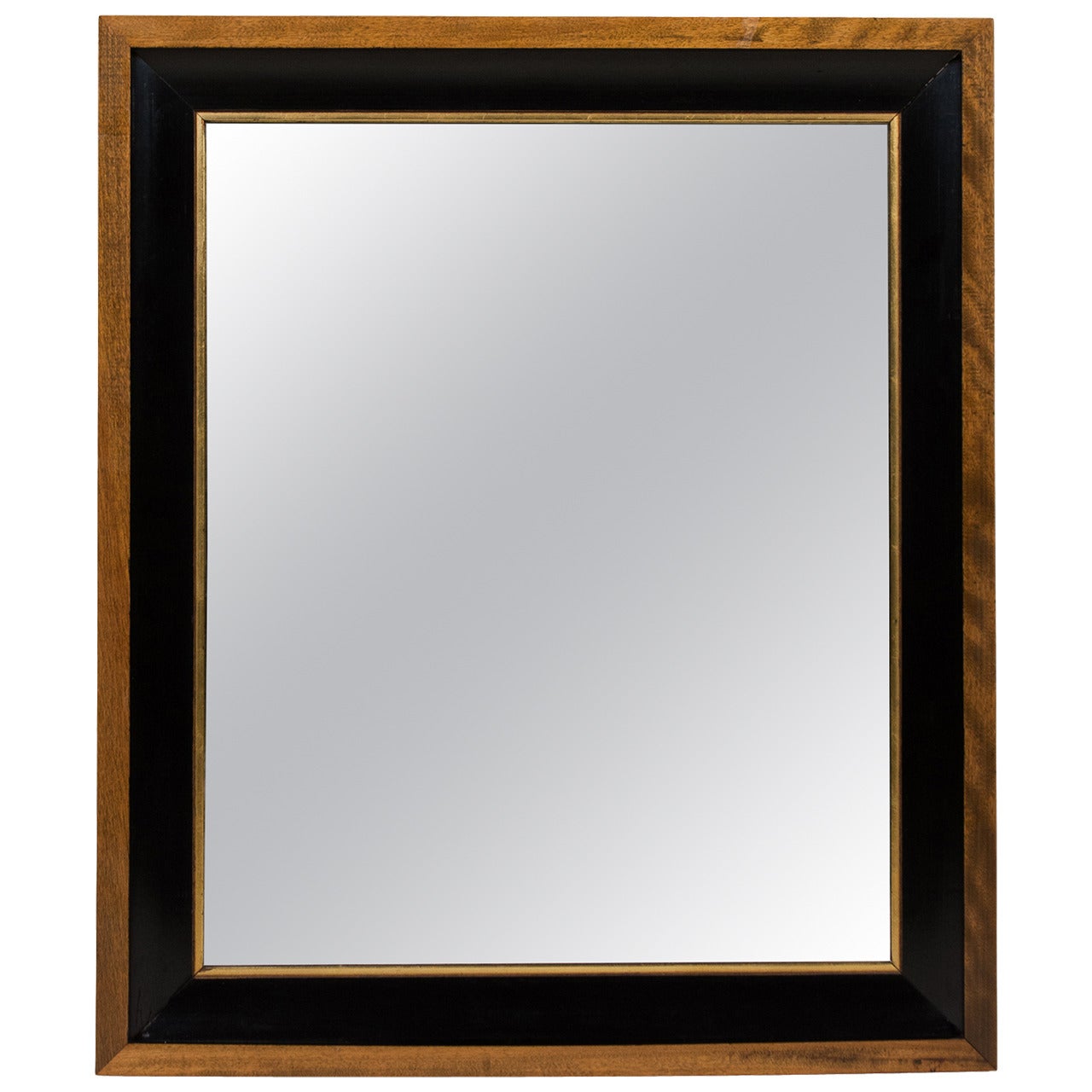 Mahogany and Ebonized Frame Mirror For Sale