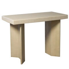 Cork Top Limed Oak Console Table by Paul Frankl
