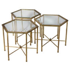Group of Three Hexagonal Occasional Tables by Mastercraft