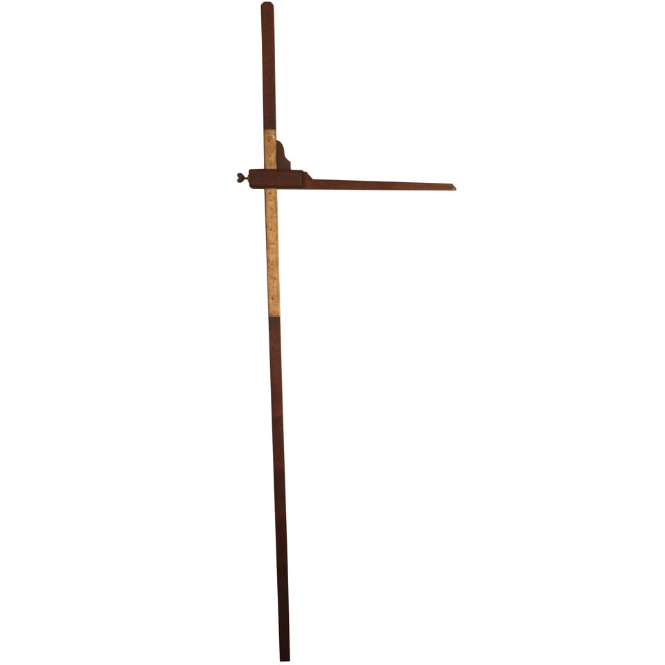 A rare George III mahogany horse measuring stick