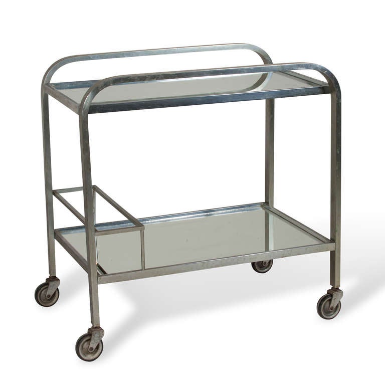 Mirrored Serving Cart In Good Condition In Brooklyn, NY