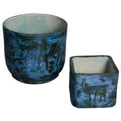 Two Sgraffito Ceramic Vases by Jacques Blin