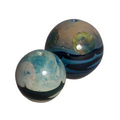 Two Handblown Glass "Moon" Vases by John Lewis