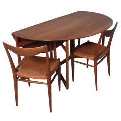 Teak Folding Dining Table and Four Chairs by Peter Hvidt