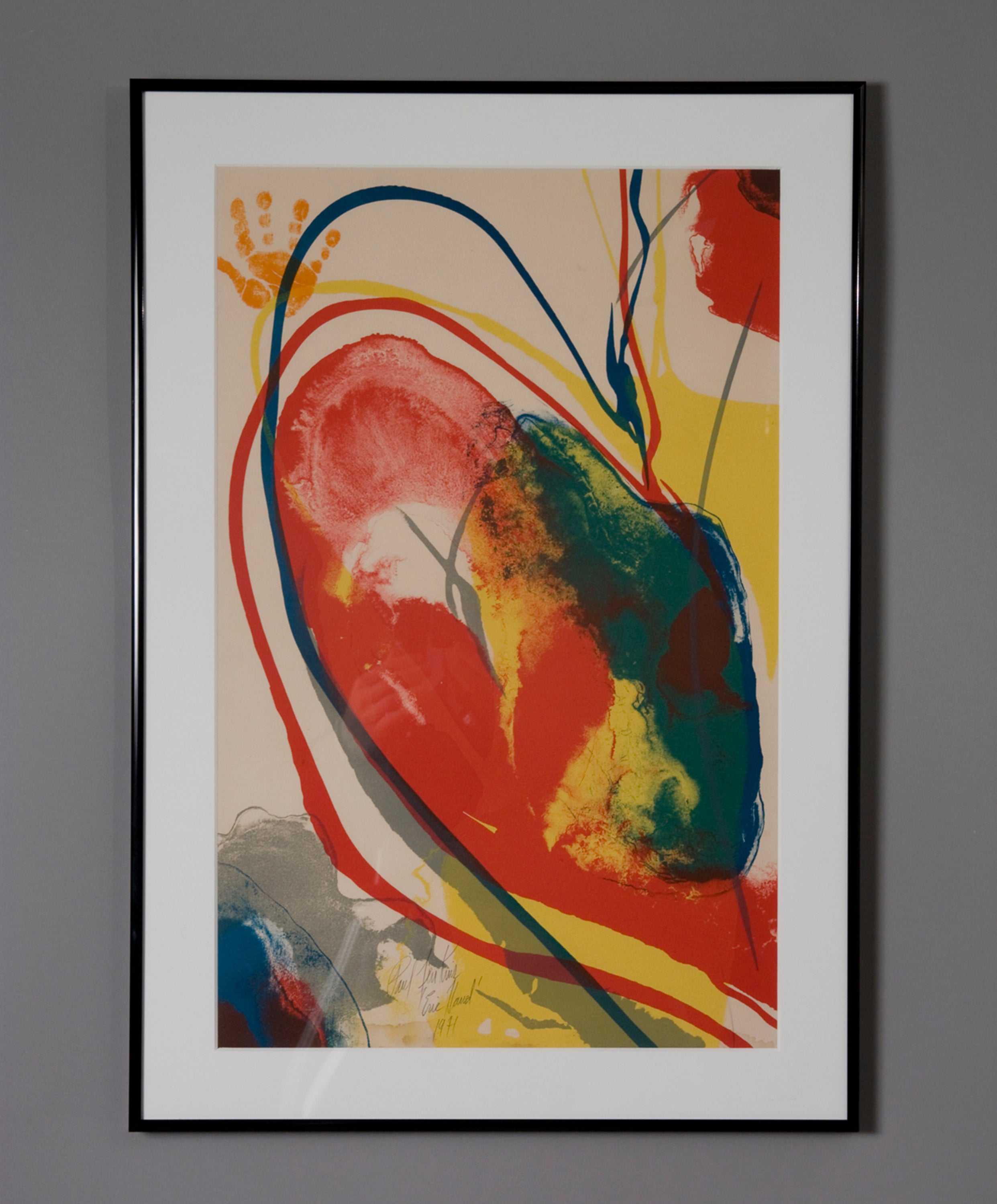 Colorful Abstract Lithograph by Paul Jenkins