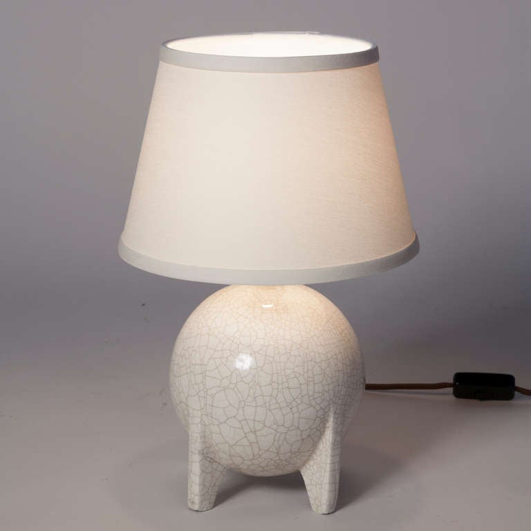 1930s Crackle Glaze Ceramic Lamp