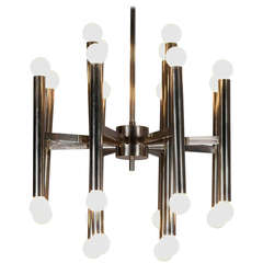 Chrome Multi-Column Chandelier