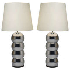 Pair of Chrome Table Lamps