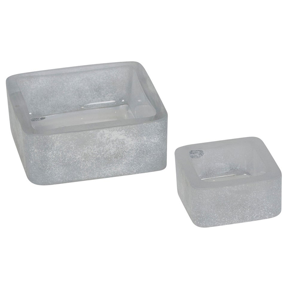 Frosted Glass Dishes by Seguso