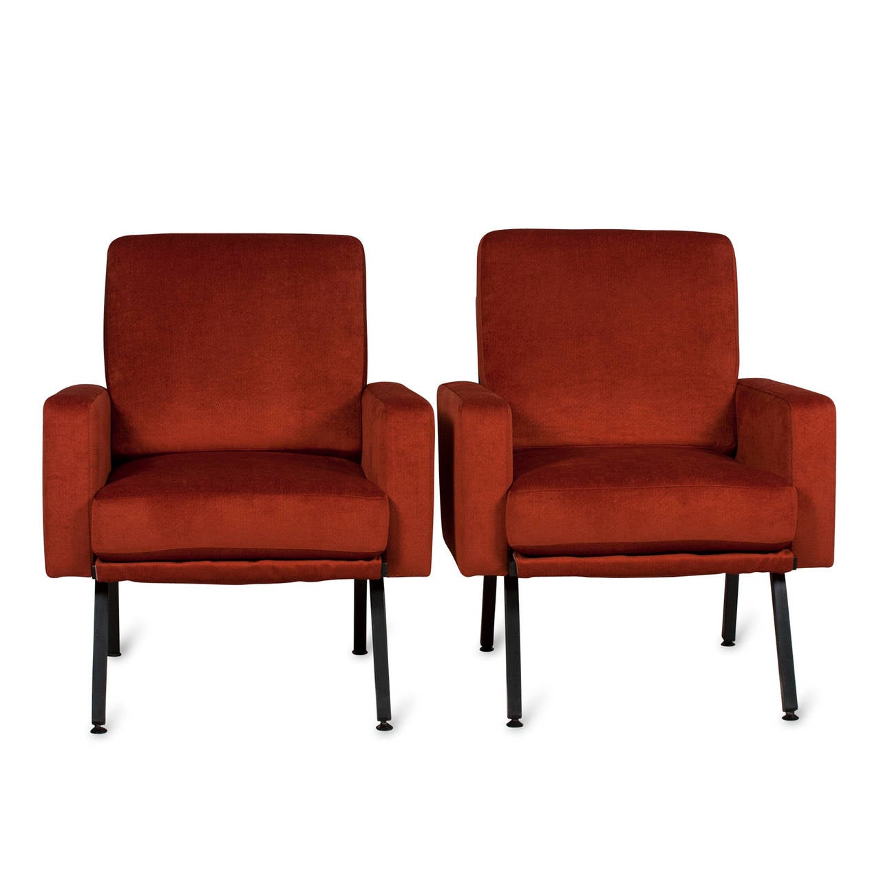 Steel Pair of Guariche Style Armchairs For Sale