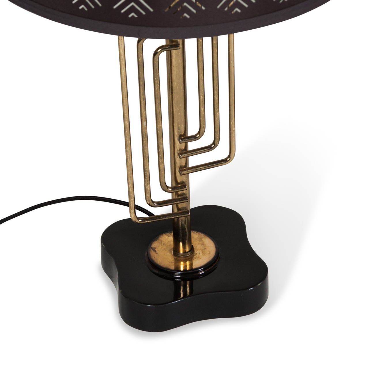 Concentric Brass Rod Table Lamps, Pair In Excellent Condition In Brooklyn, NY
