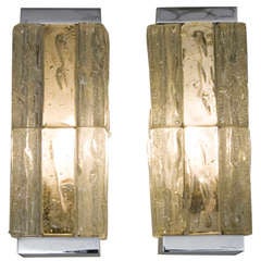Chunky Glass Block Sconces by Perzel