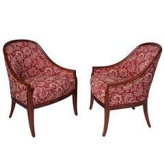 Arch Back Upholstered Armchairs