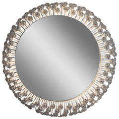 Flower Burst Round Illuminated Mirror