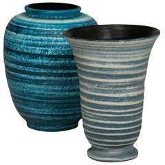 Two Banded Vases by Accolay