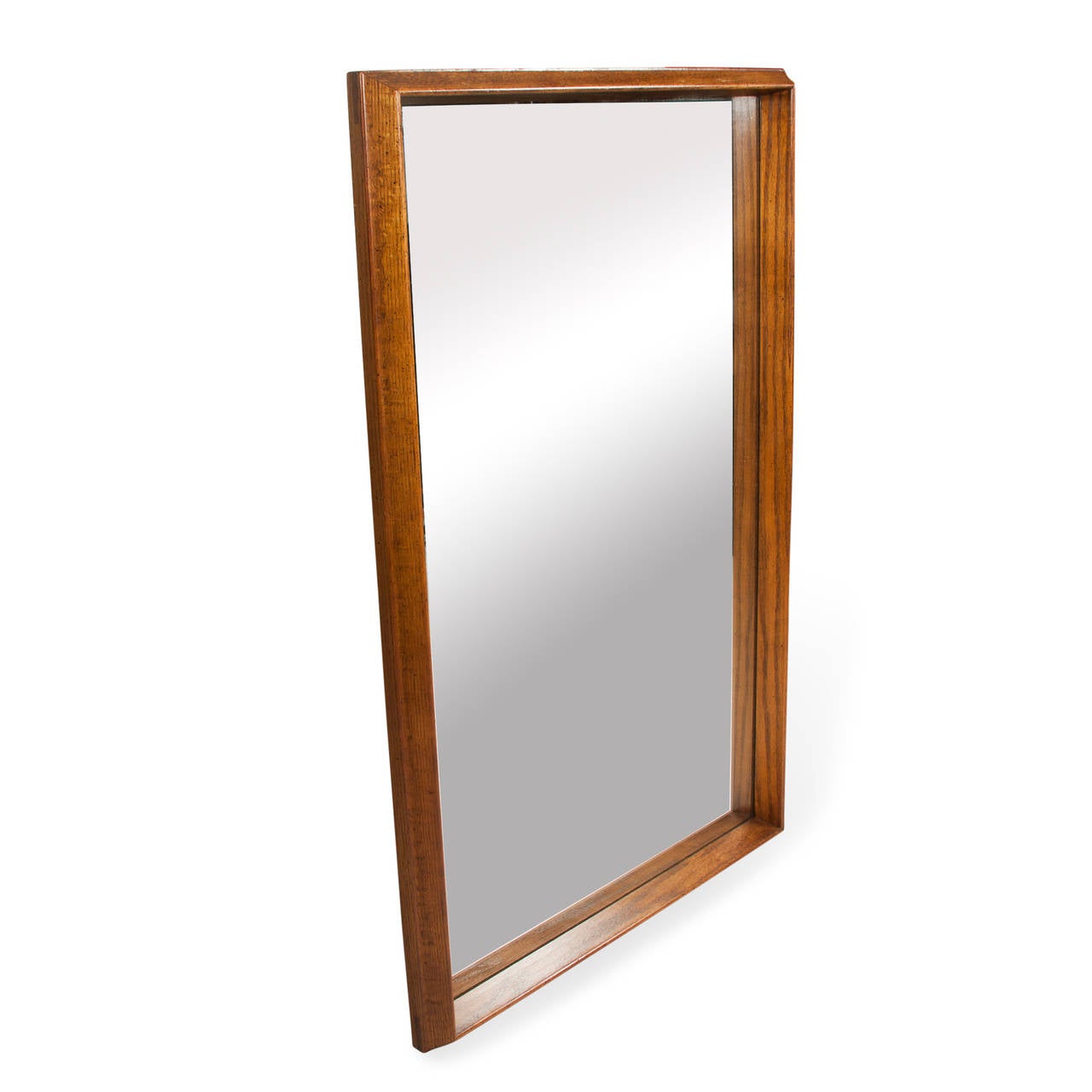 Dark Maple Stained Wall Mirror In Excellent Condition In Brooklyn, NY