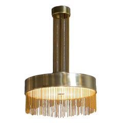 Brass Hanging Bead Chandelier by Pierre Cardin