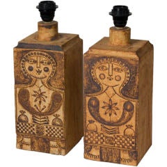 Pair of Ceramic "Femme" Table Lamps by Roger Capron