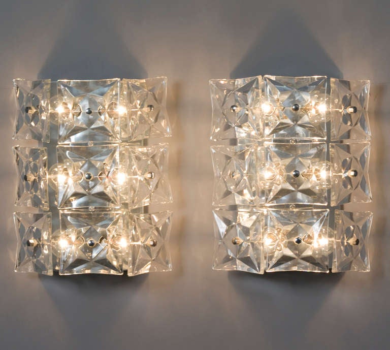 Faceted Crystal Wall Sconces at 1stDibs