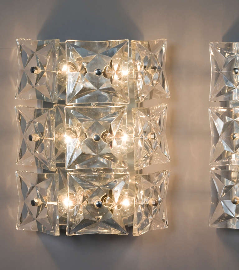 Faceted Crystal Wall Sconces at 1stDibs