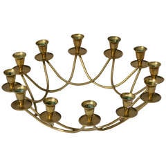 Circular Interlaced Brass Candelabra