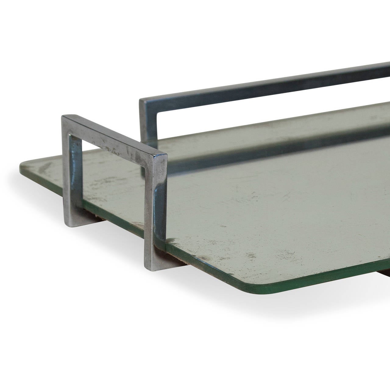 1930s Modernist Nickel Serving Tray In Good Condition For Sale In Brooklyn, NY
