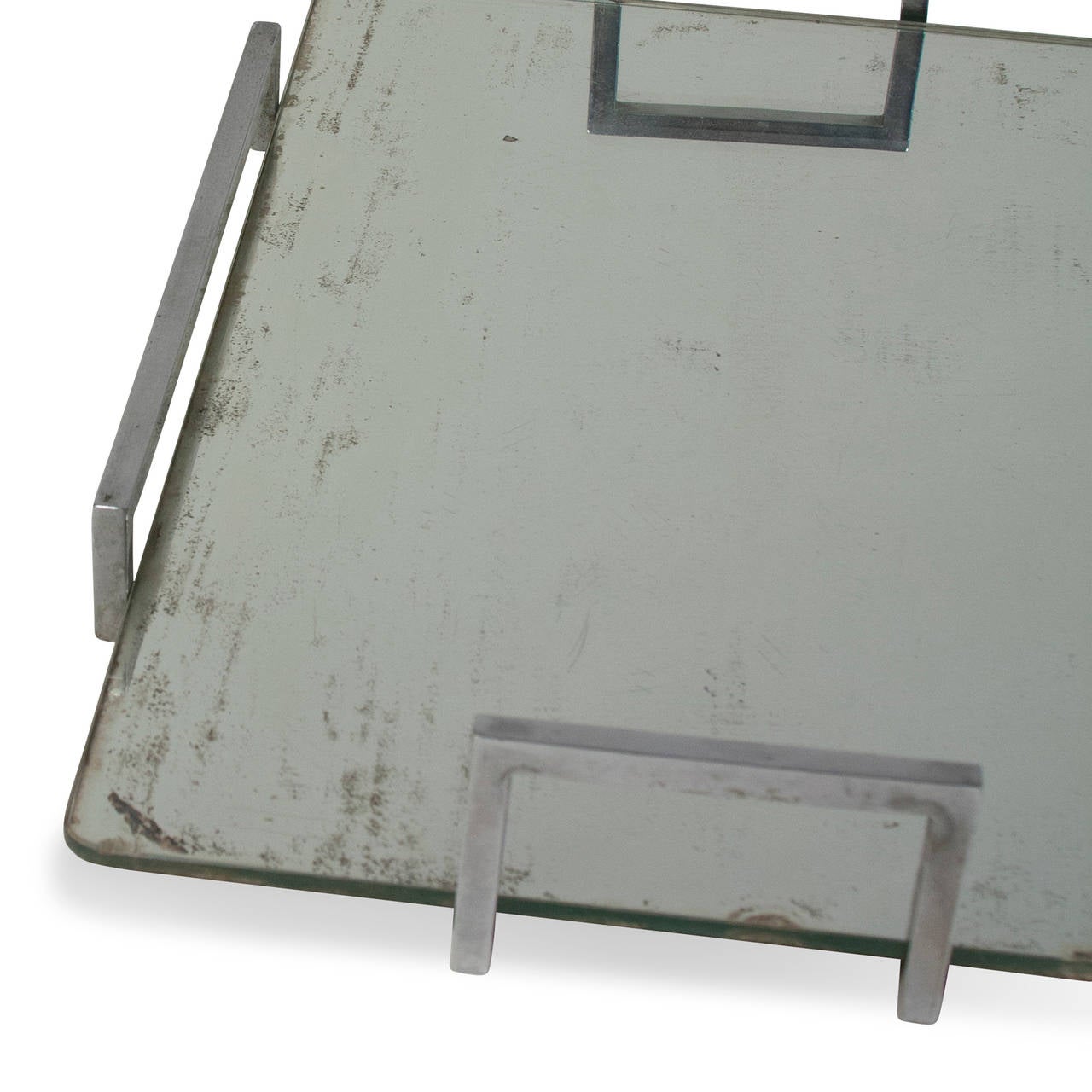 1930s Modernist Nickel Serving Tray For Sale 1