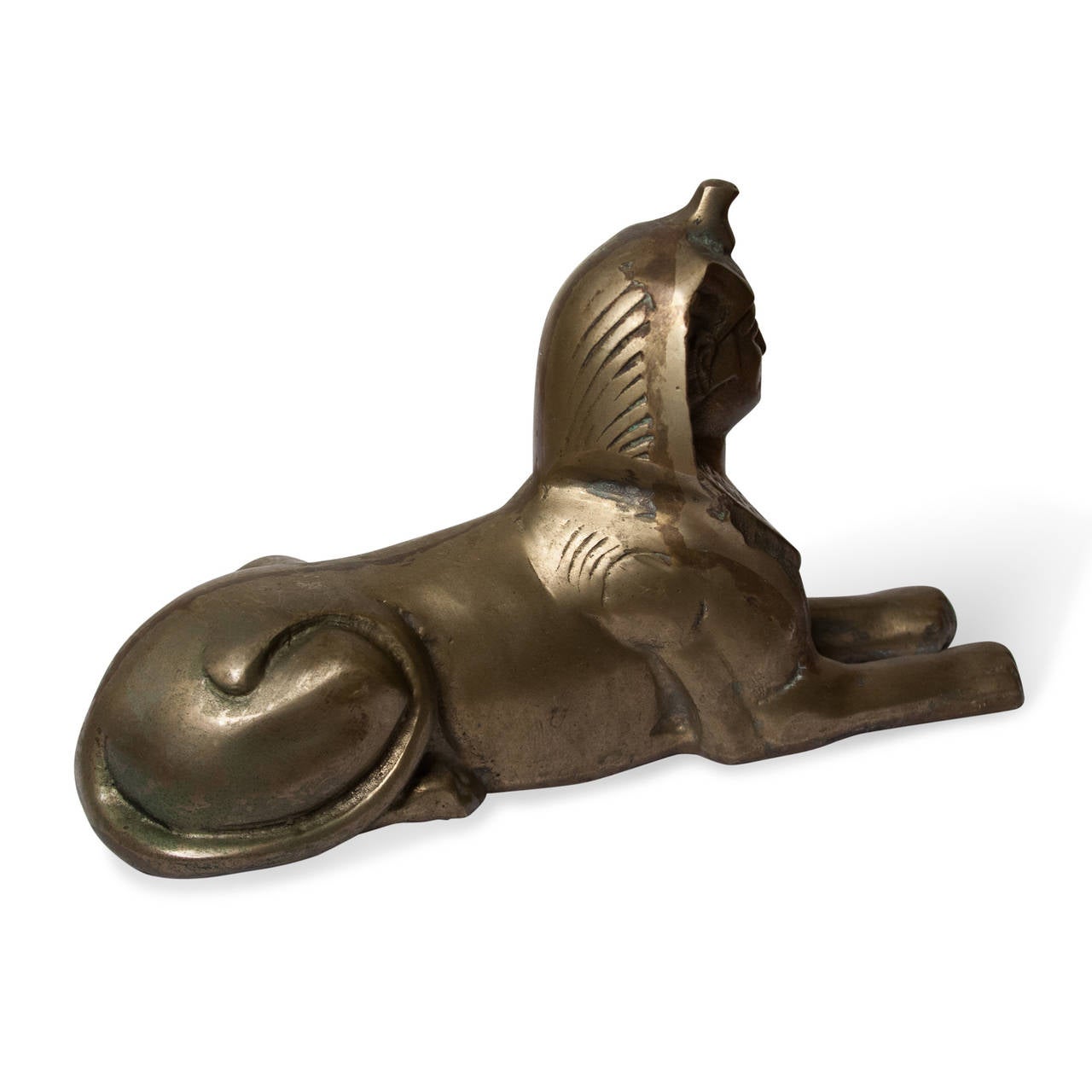 Mid-20th Century 1960s Brass Sphinx Sculpture For Sale