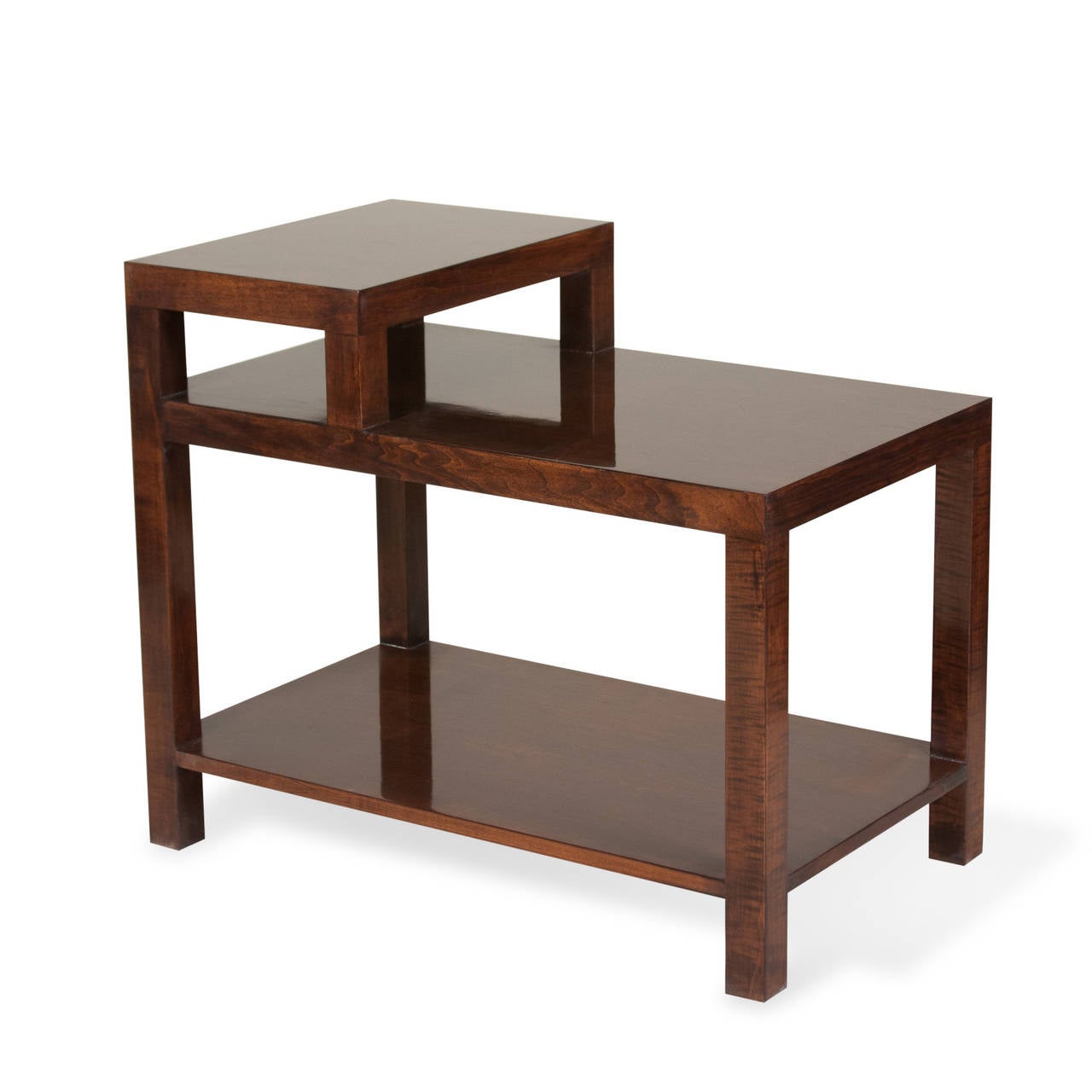 Teak Pair of Stepped End Tables