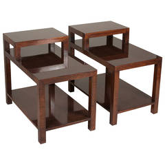 Pair of Stepped End Tables