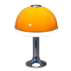 Pop Art Chrome and Tinted Tulip Form Table Lamp